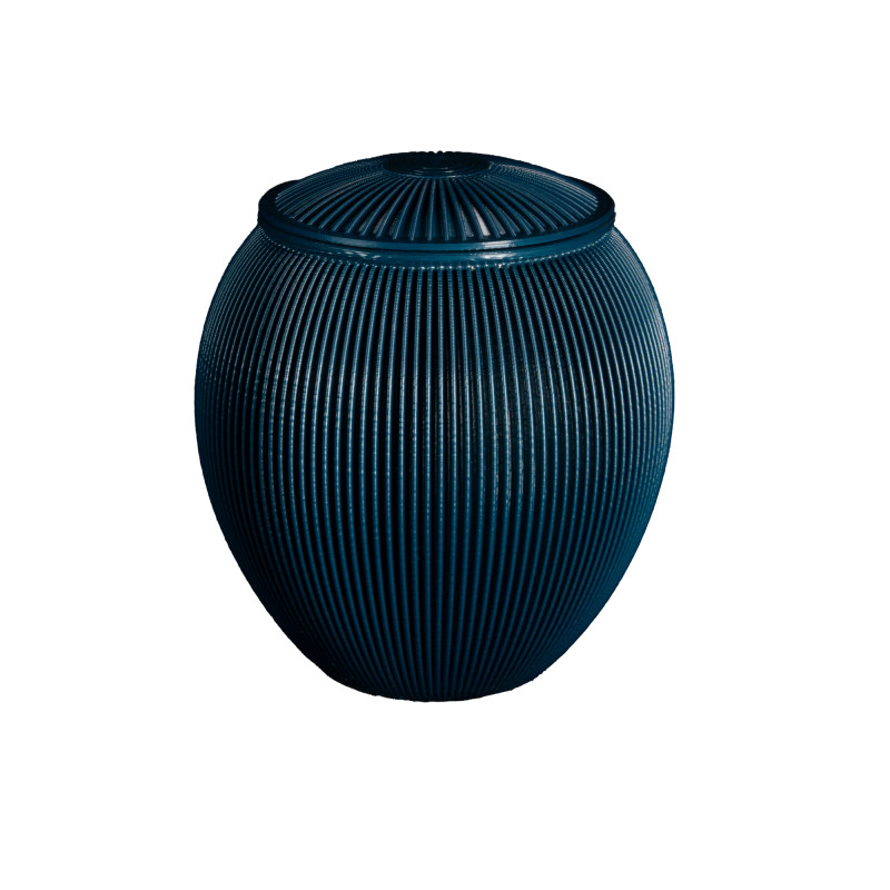 Urne Funéraire Pot Bleu Paon – Plastique Recyclé | Plasticavo